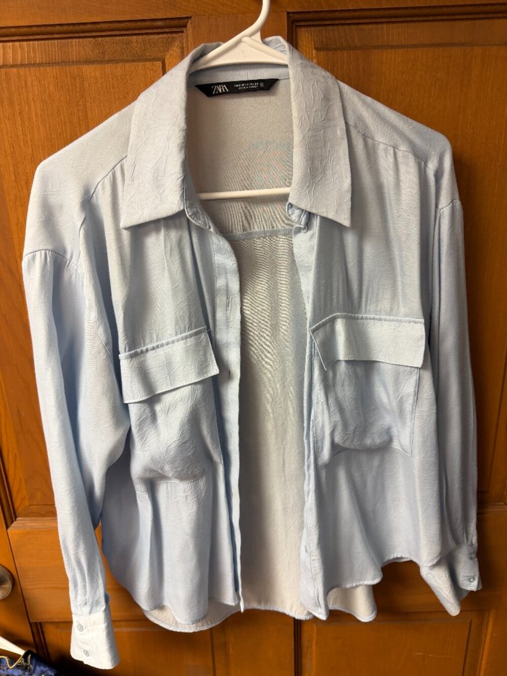Zara Women's  Light Blue Button Down Shirt/Blouse Size S-Great Shape